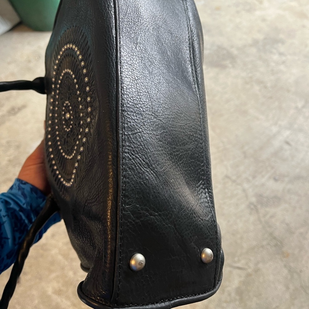 Black Embossed Leather Handbag - Picture 12 of 12